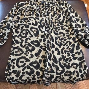 Chiffon cheetah print top