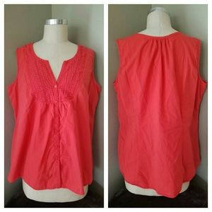 Gap Poppy Red Short Sleeve Button Down