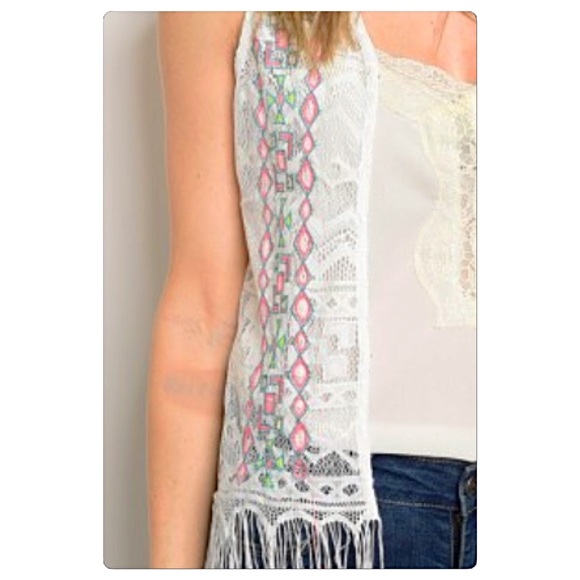Bohemian Chic Fringe Lace Vest Small - Picture 6 of 8