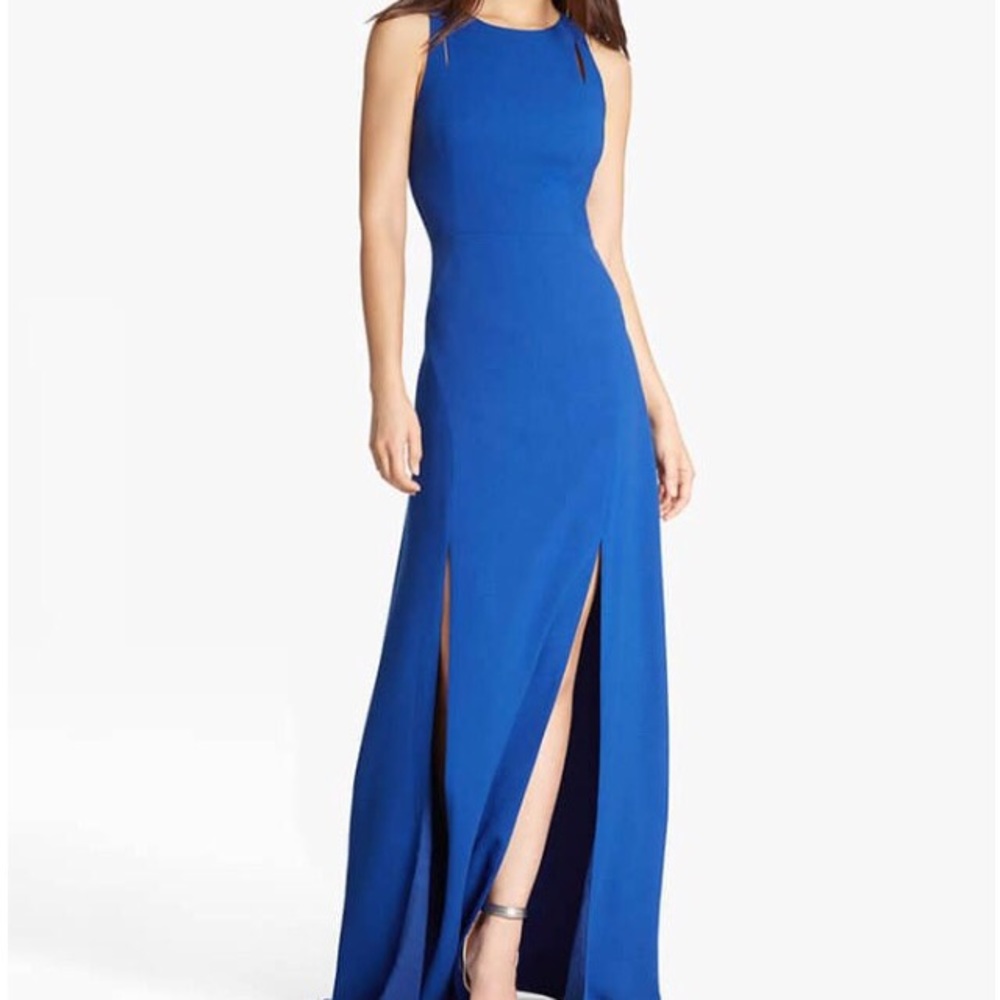 NWT Halston Heritage Crepe Gown with Slits
