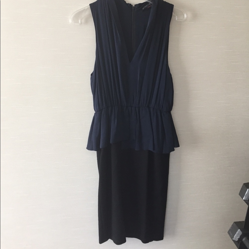 Alice and Olivia navy and black peplum dress