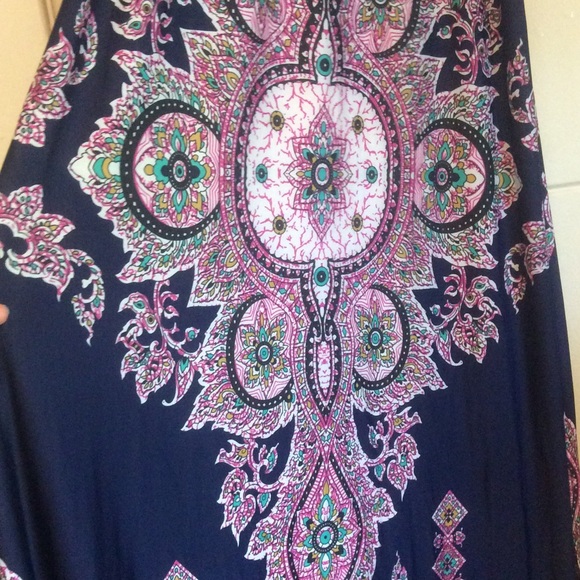 Navy Patterened Maxi, NWOT, Large - Picture 2 of 5