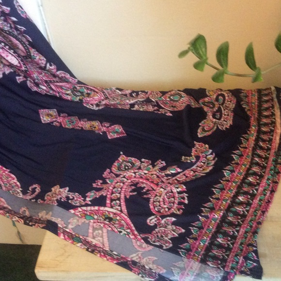 Navy Patterened Maxi, NWOT, Large - Picture 4 of 5