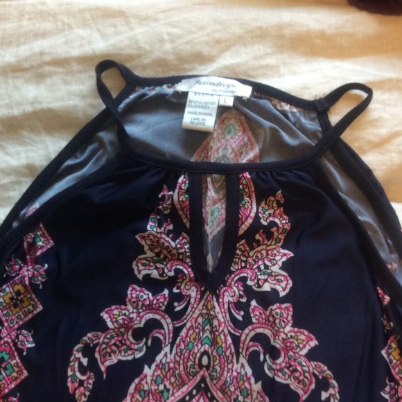 Navy Patterened Maxi, NWOT, Large - Picture 5 of 5