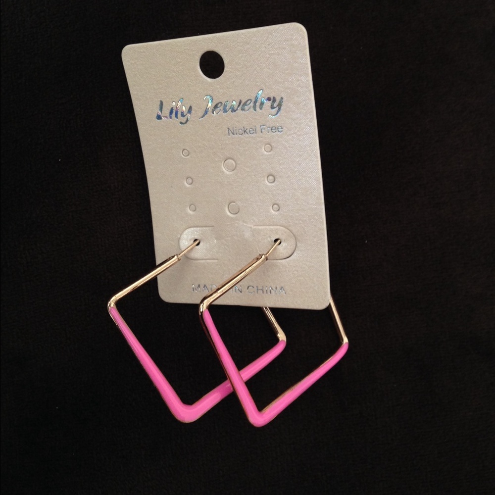 Pink Geo Earrings