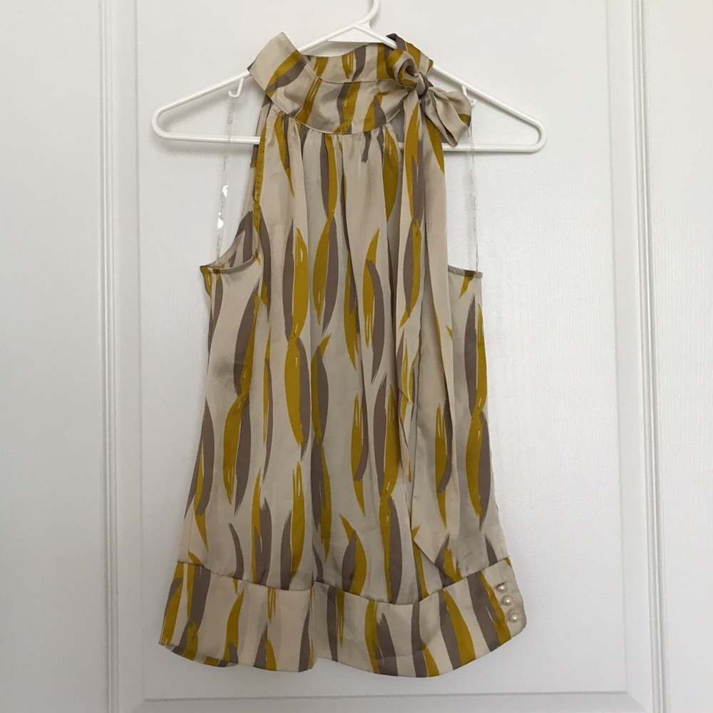 Forever 21 High Neck Tie Satin Top (sz S)