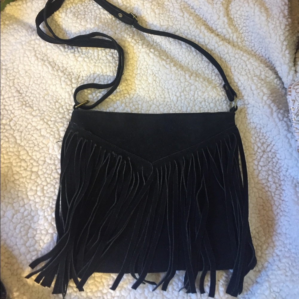 Vintage Black Fringe Boho Crossbody bag