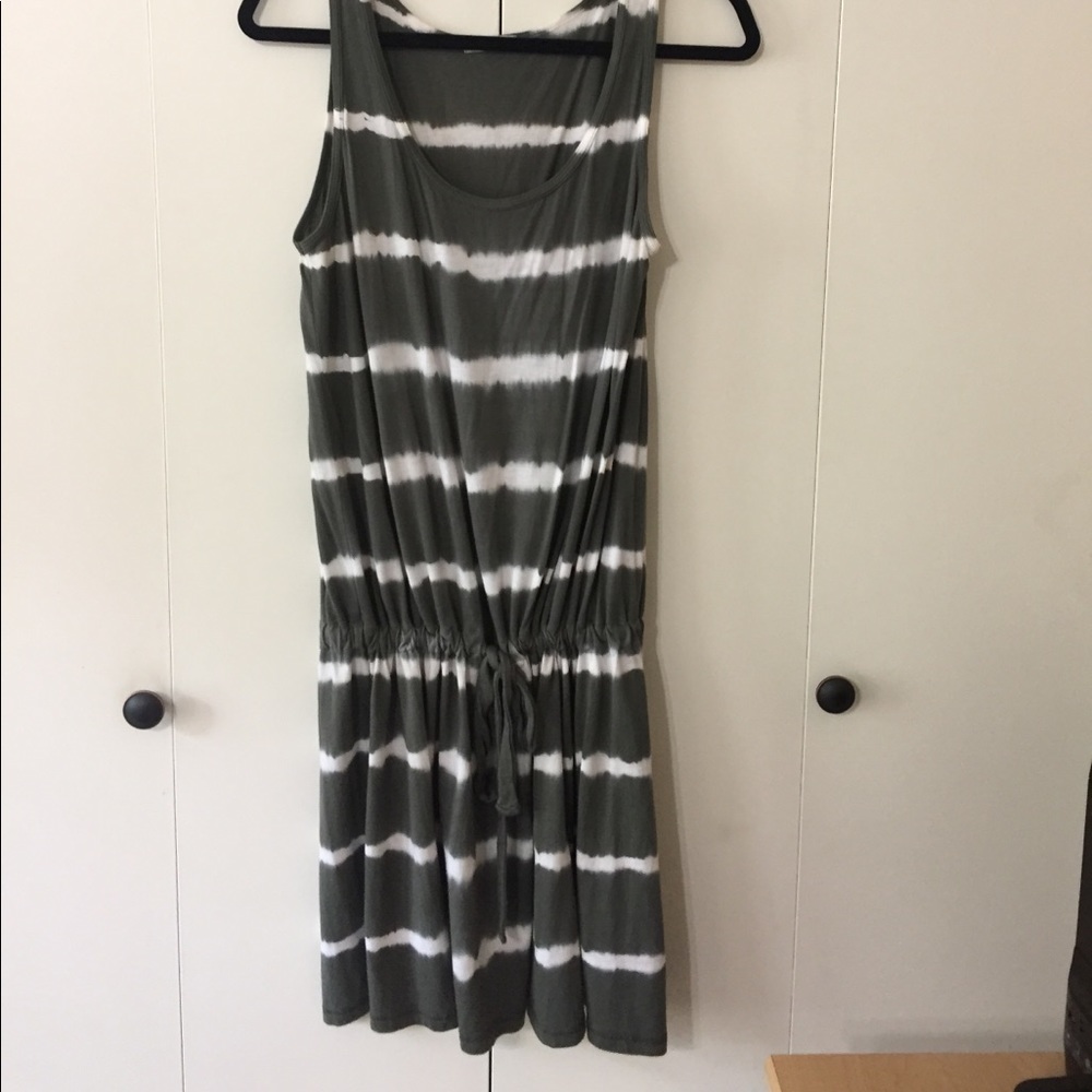 Allen Allen Olive Tie Dye Tank Dress