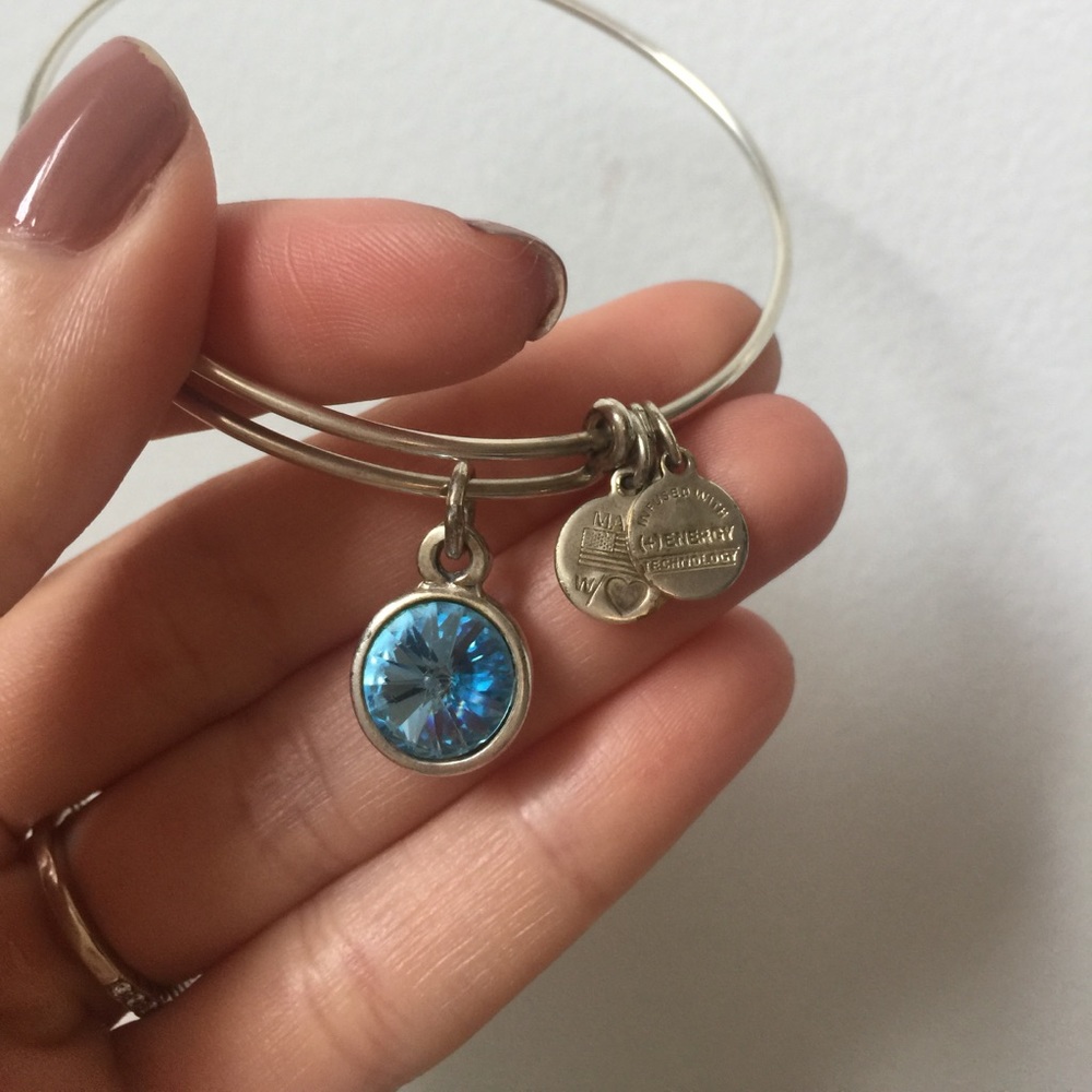 Alex and Ani Aquamarine Stone Bracelet