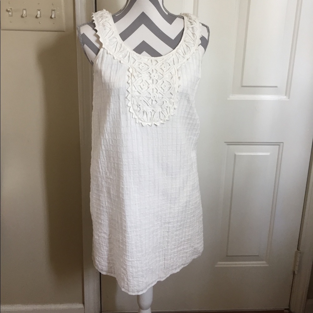 Max studio cream colored layered cotton dress