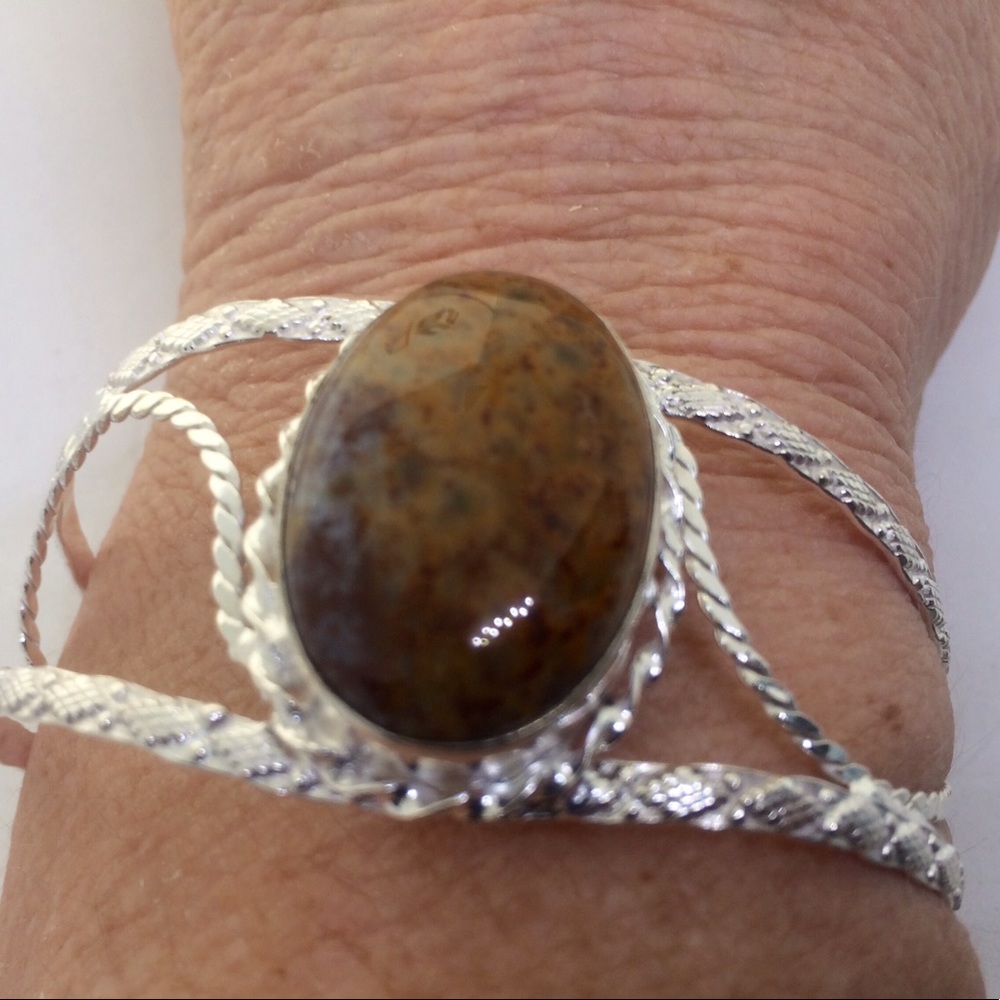 ✳️Natural Bloodstone Cuff Bracelet