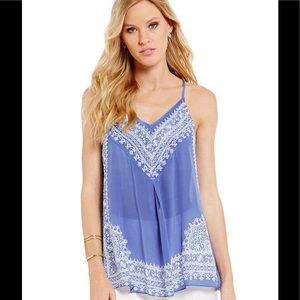 John Mark Scarf Print Spaghetti Strap Tank