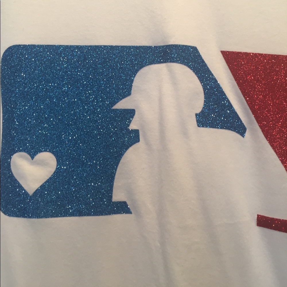 Custom glitter baseball tee with ❤️️ fits 14/16