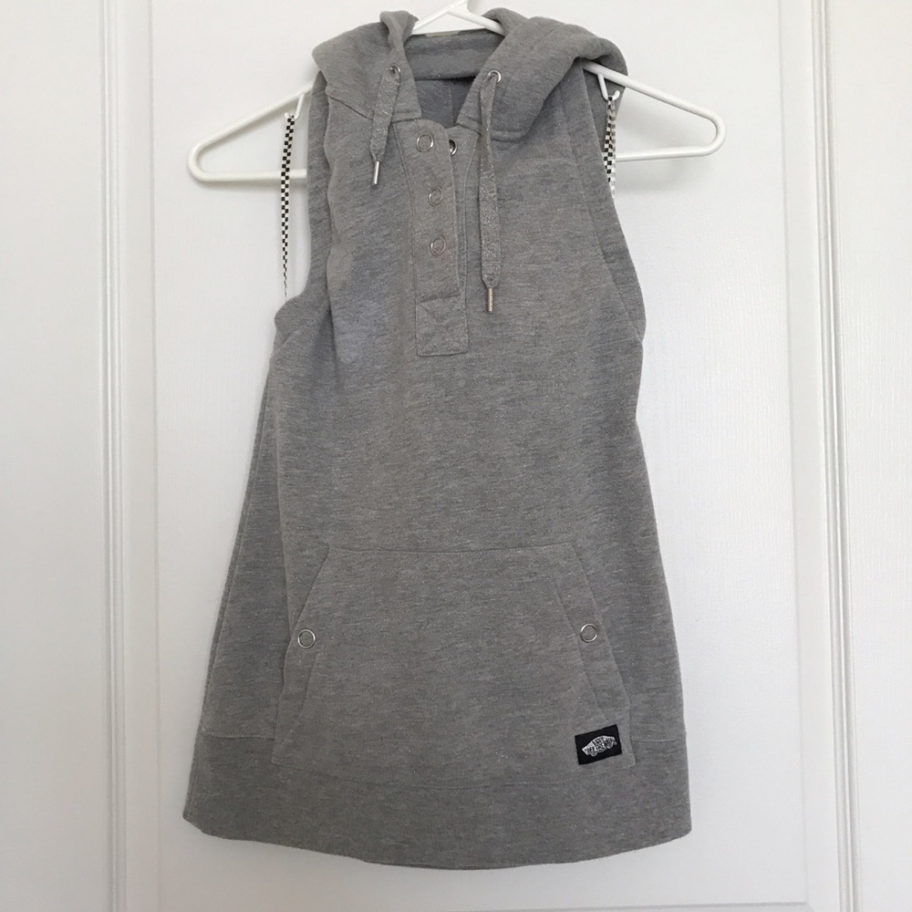Vans Gray Hoodie "Halter" Top (sz M)