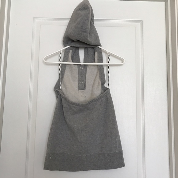Vans Gray Hoodie "Halter" Top (sz M) - Picture 3 of 3