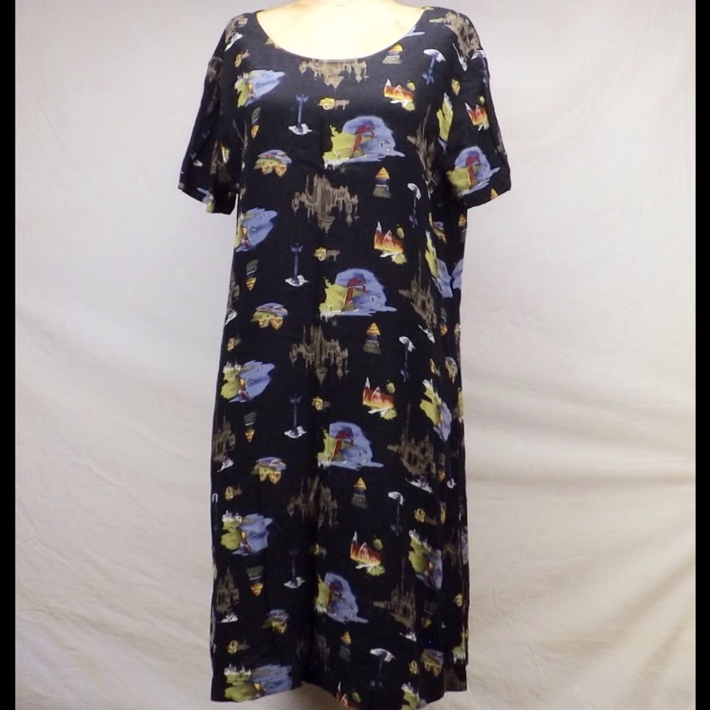 women's vintage dress short A line short sleeve