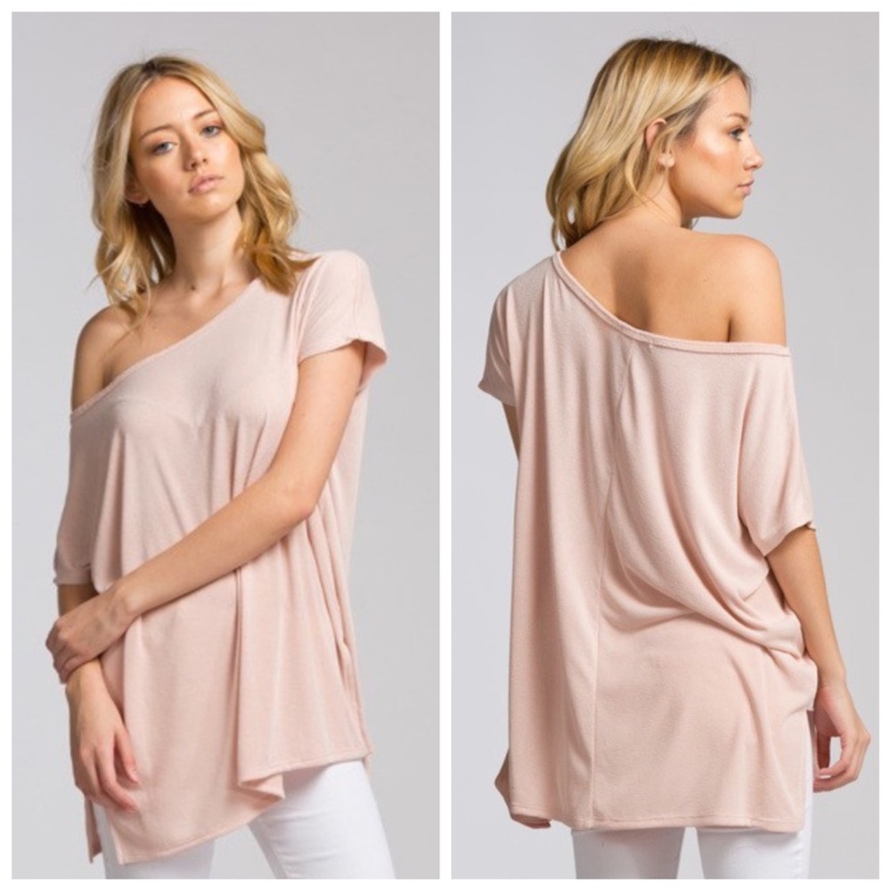 Soft Off The Shoulder Modal/Terry Cotton Top