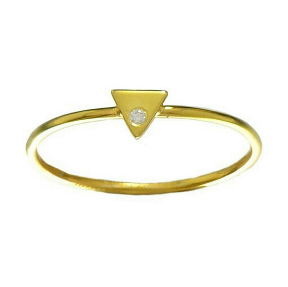 Triangle 14k gold plated stacking ring