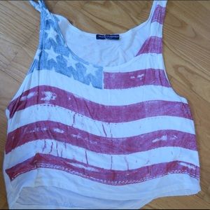 Brandy Melville American Flag Crop Top