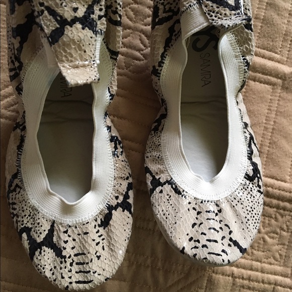 Beige/snake Yosi Samra flats - Picture 3 of 4