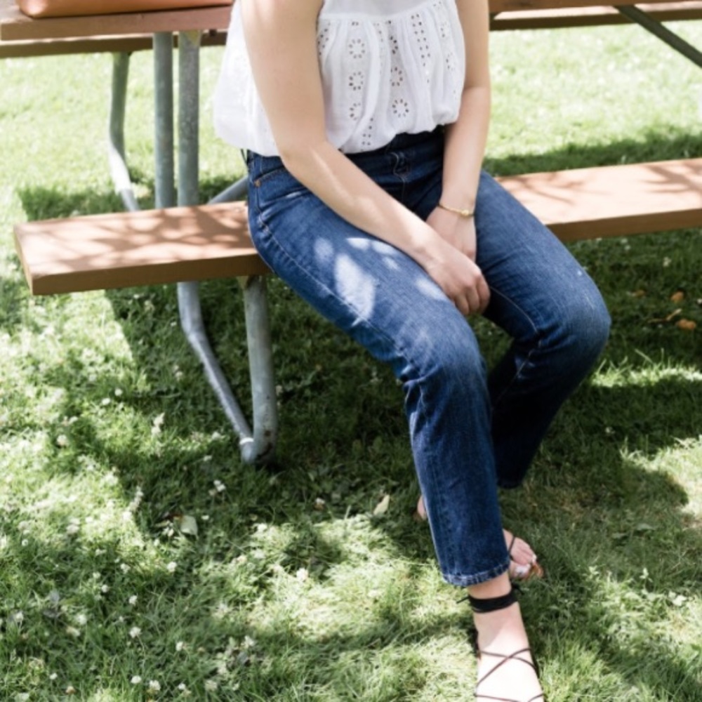 J crew high rise straight jeans