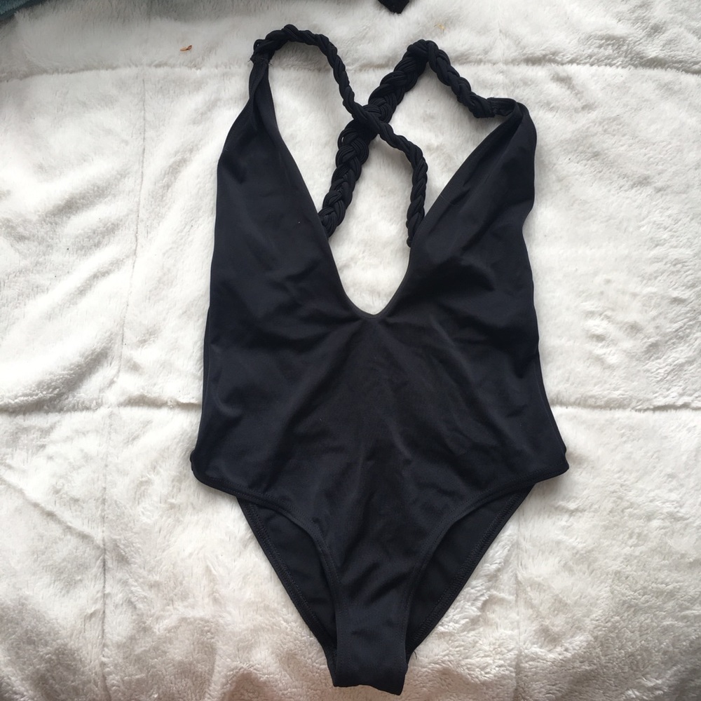 Asos plunge open back one piece