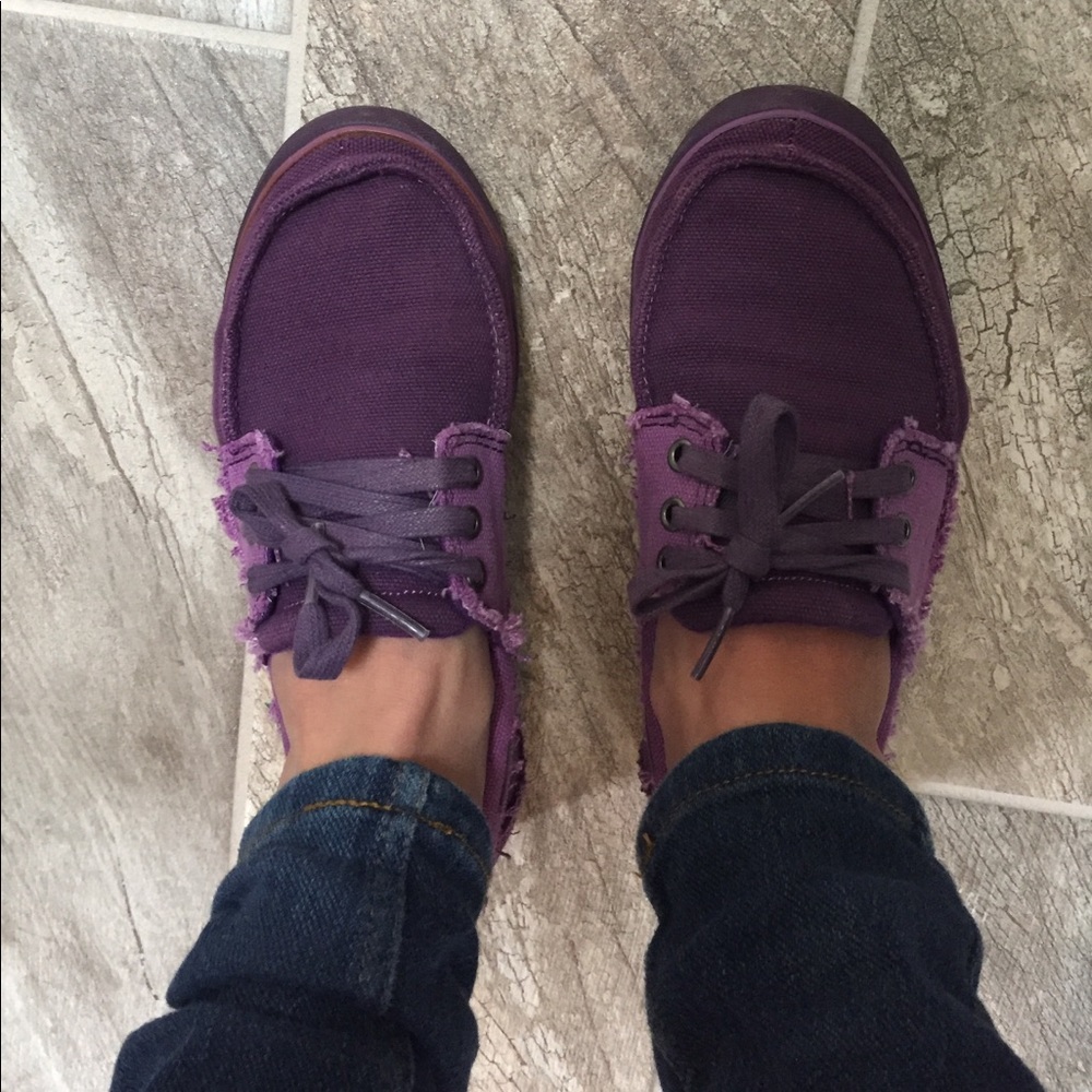 Purple slip on sanuks