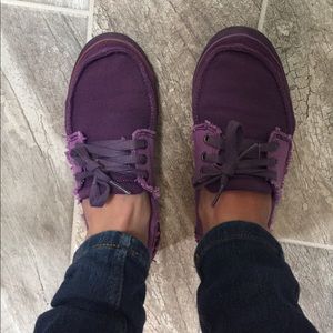 Purple slip on sanuks
