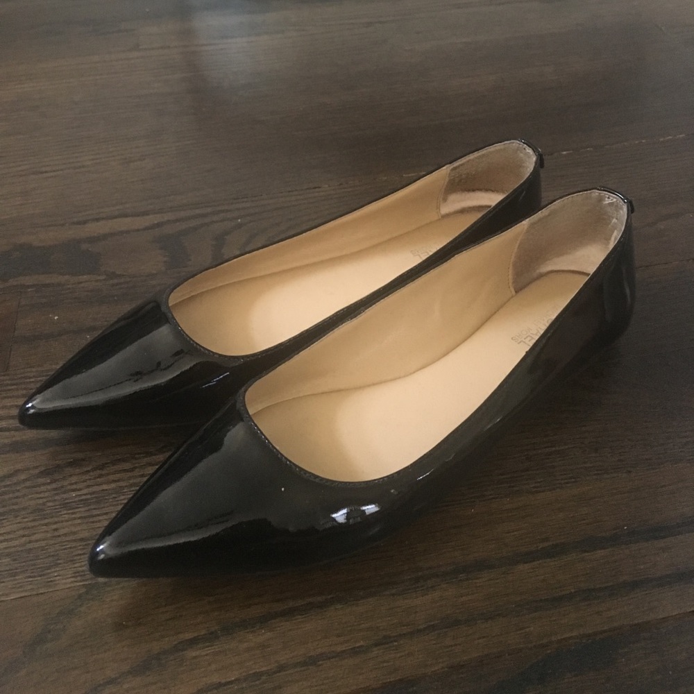 Michael Kors black patent leather d'orsay flats