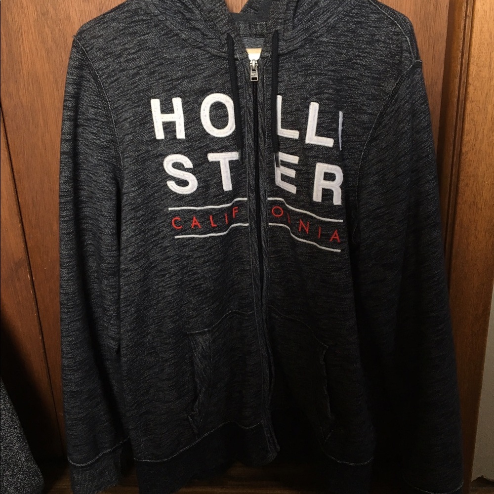 Soft Grey/Navy Hollister Sweatshirt