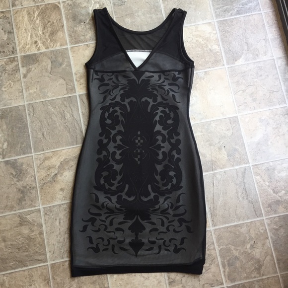 ANGL, Phanuel Mesh Body Con Dress - Picture 3 of 4