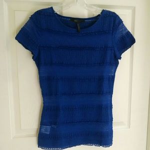 BCBG MaxAzria Lace T-shirt, Royal Blue