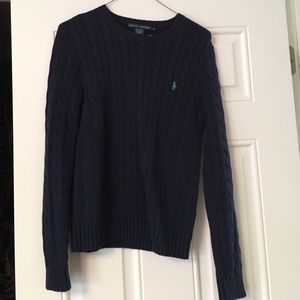 Ralph Lauren cable knit sweater navy size m