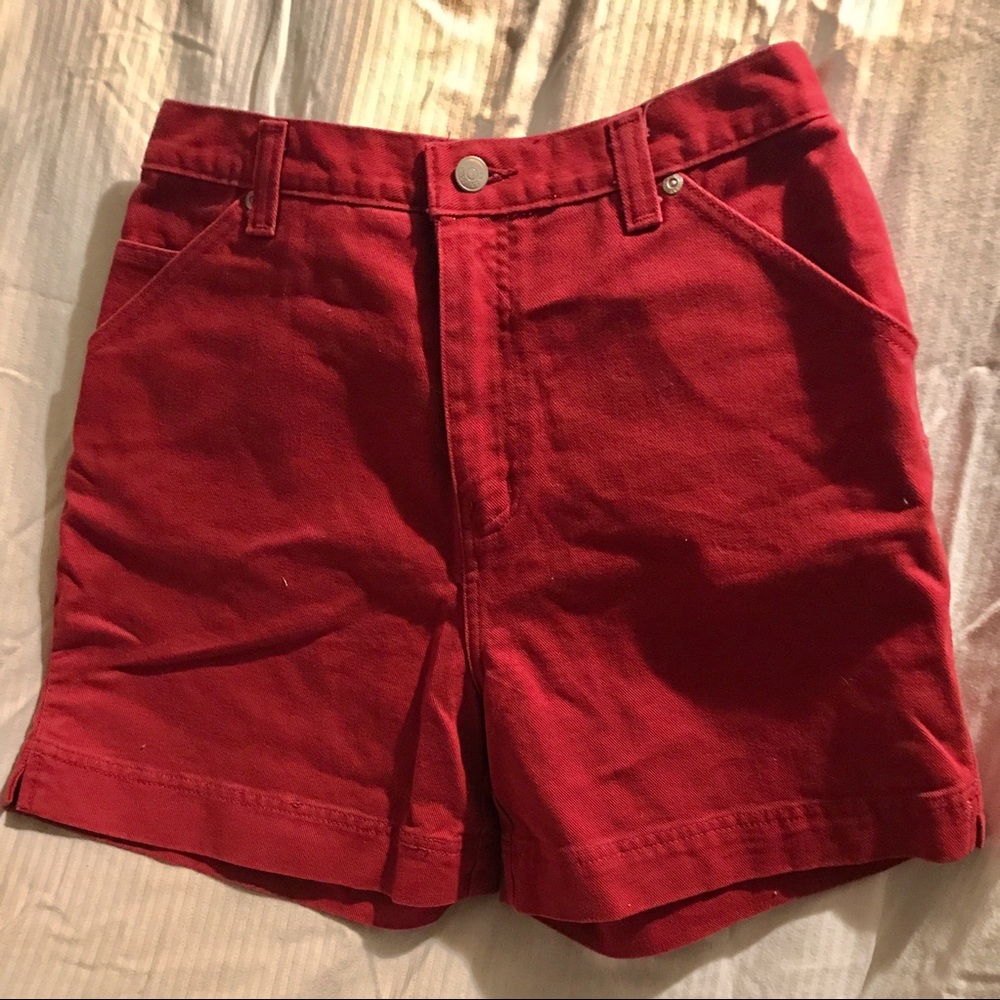 Red Denim Shorts