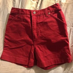 Red Denim Shorts