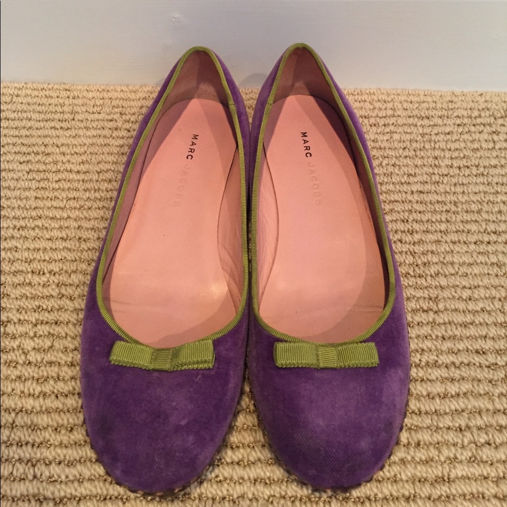 Purple velvet Marc Jacobs ballet flats sz 9