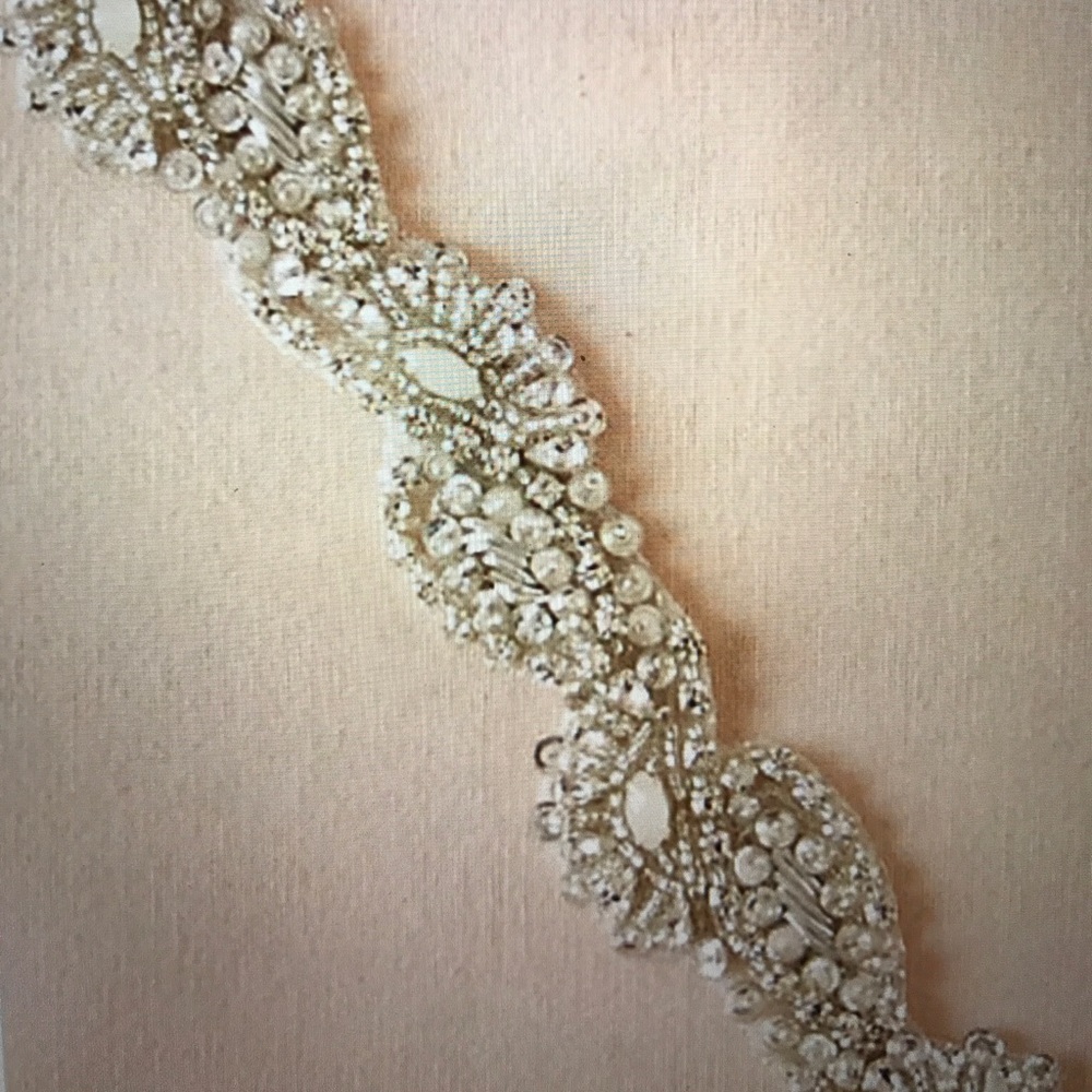 BHLDN Organza beaded Indra sash NWT