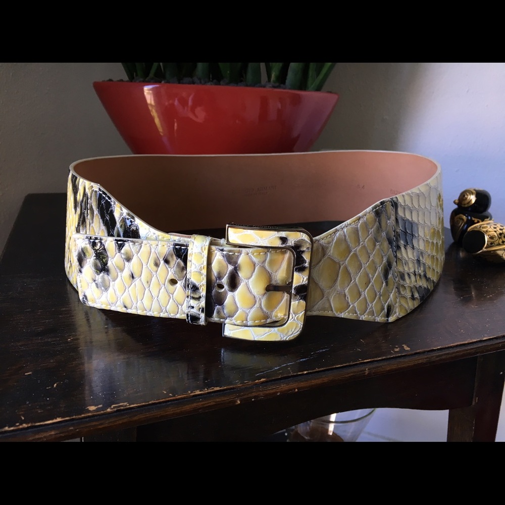 Giorgio Armani genuine patent leather belt