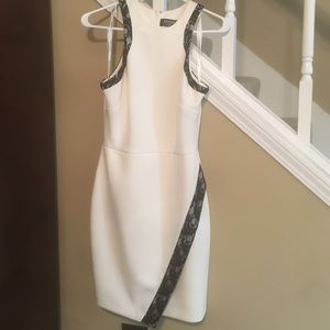Guess cocktail dress, white with black lace