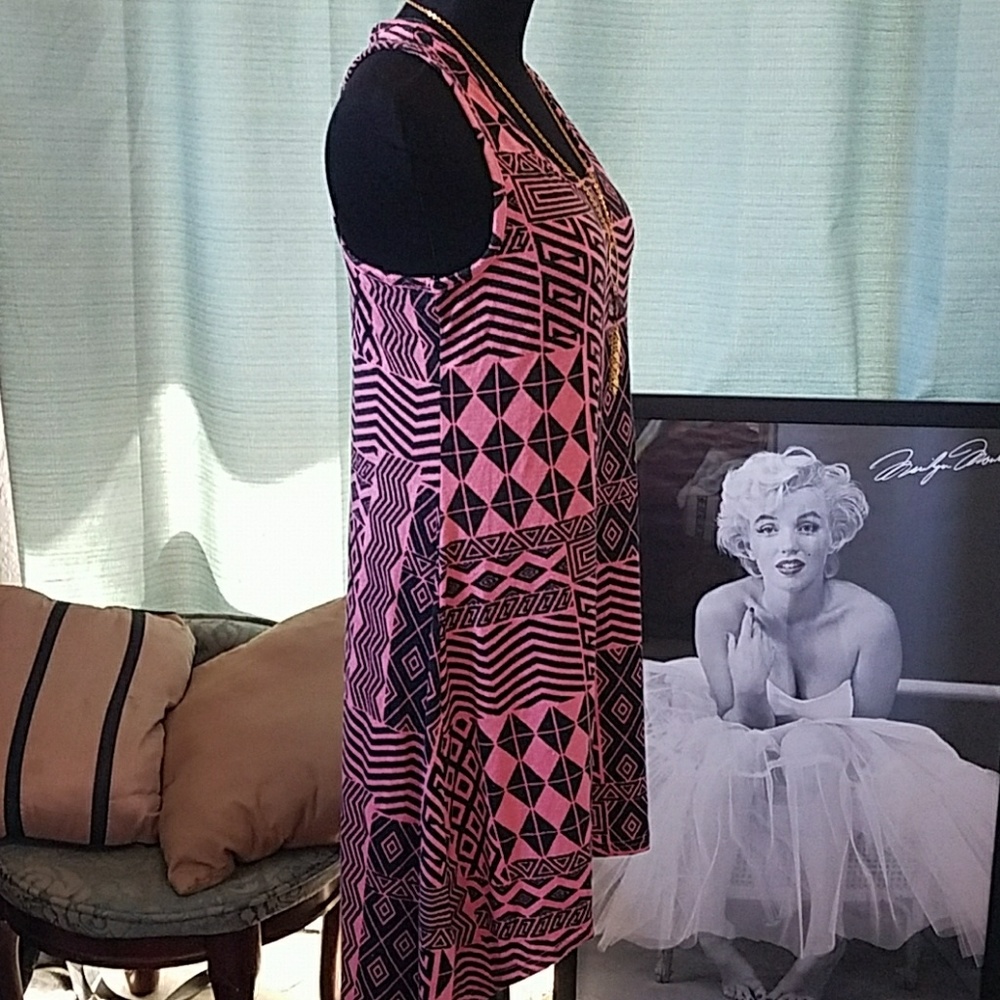 ☮2 for $20☮ Aztec Hi-Lo Dress   Sz L - Picture 4 of 7
