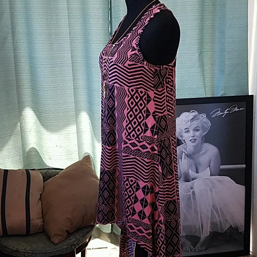 ☮2 for $20☮ Aztec Hi-Lo Dress   Sz L - Picture 5 of 7