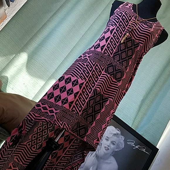 ☮2 for $20☮ Aztec Hi-Lo Dress   Sz L - Picture 3 of 7