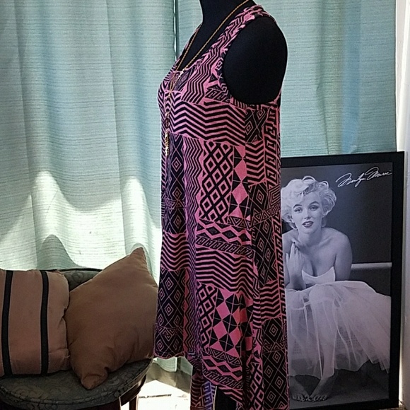 ☮2 for $20☮ Aztec Hi-Lo Dress   Sz L - Picture 5 of 7