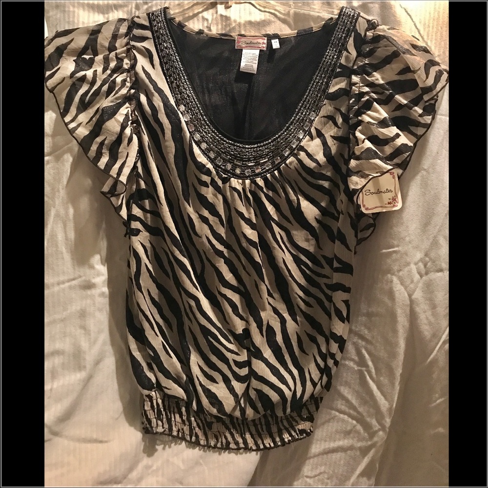 NWT Zebra / Animal Print Top