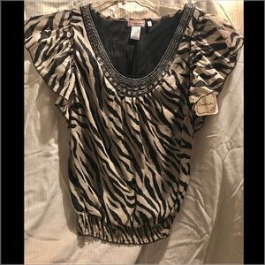 NWT Zebra / Animal Print Top
