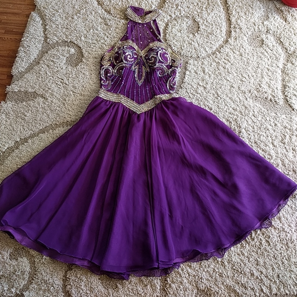 Royal purple prom dress gown