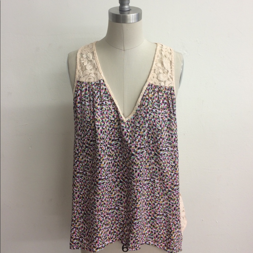 Print/Lace cami