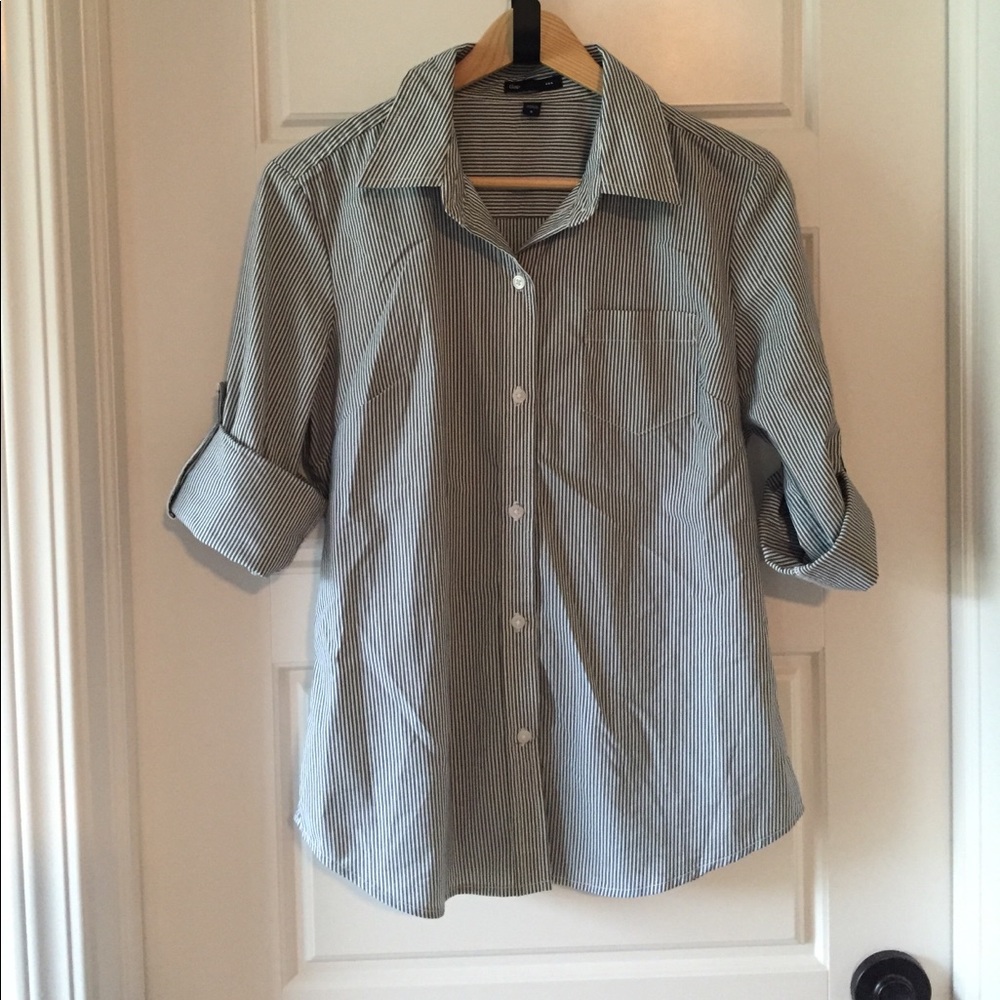 Strip blouse for gap- 3/4 sleeve