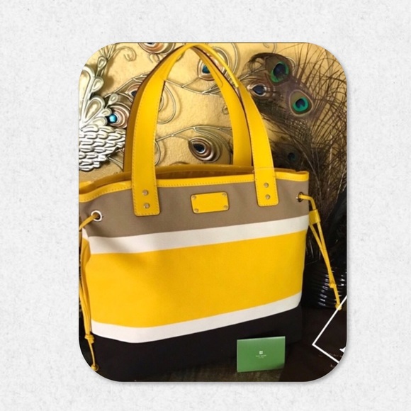 kate spade Handbags - Kate Spade Large Yellow/Black Tote