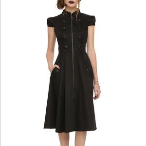 Black steampunk / military style dress NWOT